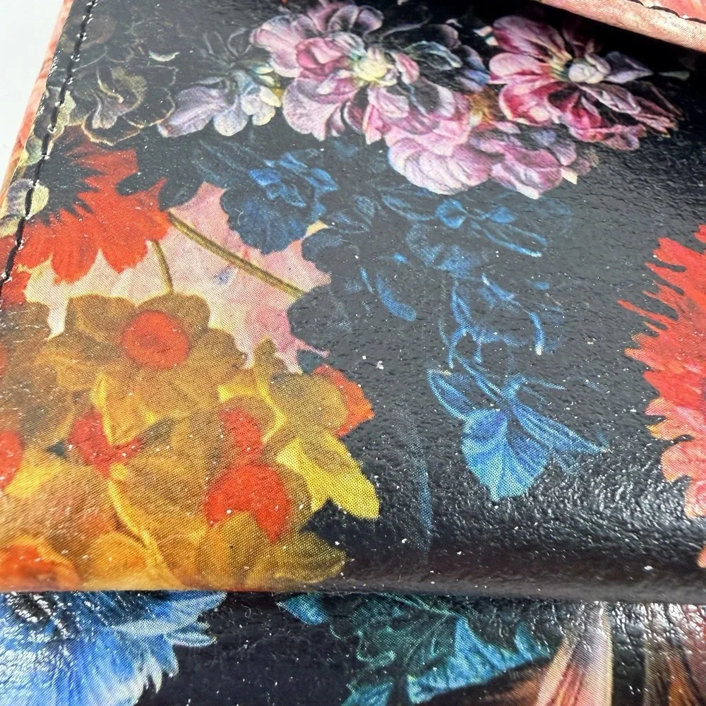 Lodis Italian Leather Wallet Organizer Rosalia Floral Crossbody Purse